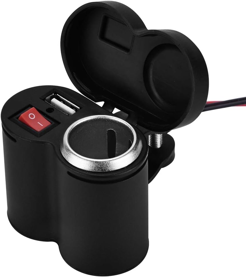 para 12 V. toma de corriente Yctze 12-24V motocicleta impermeable encendedor de cigarrillos enchufe USB toma de corriente toma de corriente