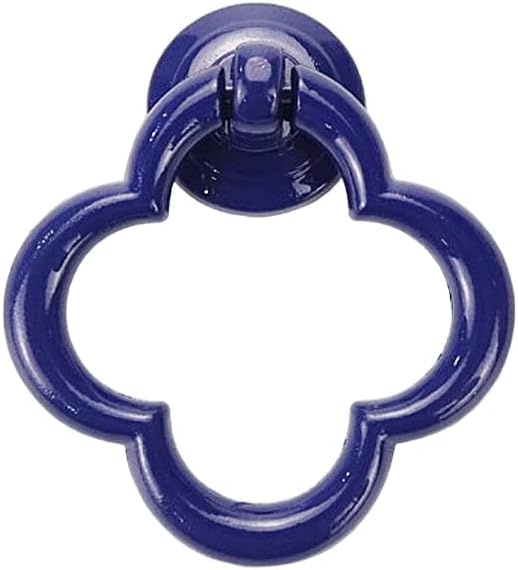 6 tiradores de armario con anillo de caída, pomos decorativos para armario, puerta, armario, aparador, color azul