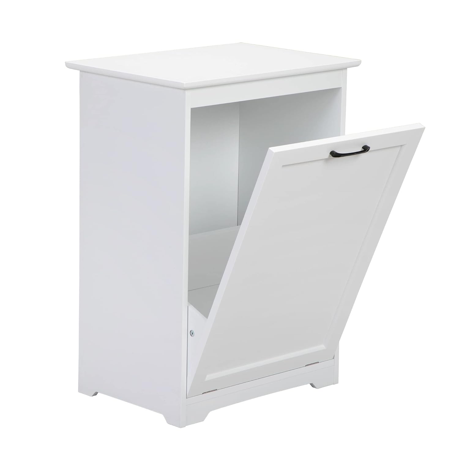 Armario de basura con ángulos inclinados ajustables, soporte de cubo de basura de cocina para cocina, sala de estar y balcón, color blanco