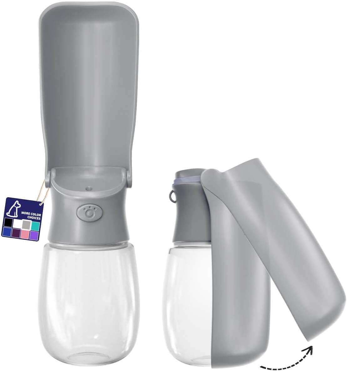 WePet Botella de agua plegable portátil para perros, dispensador de agua para cachorros con alimentador para beber, 12 onzas, resistente a altas