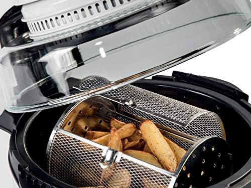 SpinCook DualGrill sin grasa, cocción saludable a través de freidora de aire todo en uno, hornear, asar y asar a la parrilla con medidor de control