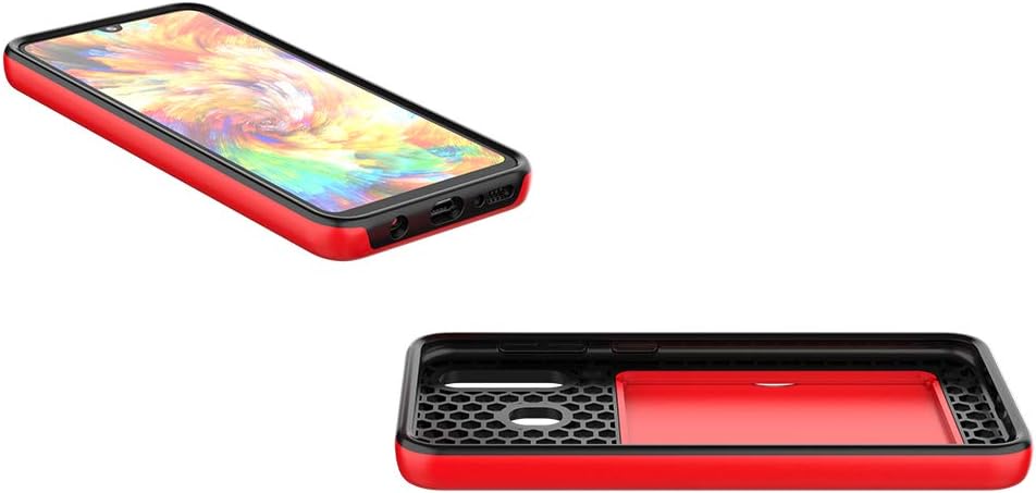 Funda para Galaxy A50 con tarjetero, a prueba de golpes, funda protectora híbrida de silicona resistente para Samsung Galaxy A50, color negro