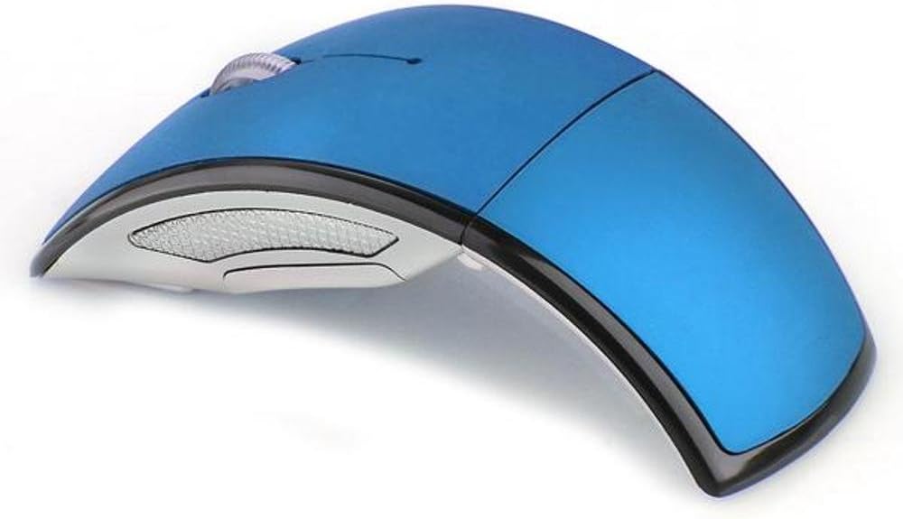Ratón inalámbrico plegable 2.4GHz para el ratón de la computadora de la PC Ratones plegables plegables USB 2.0 receptor para PC portátil azul