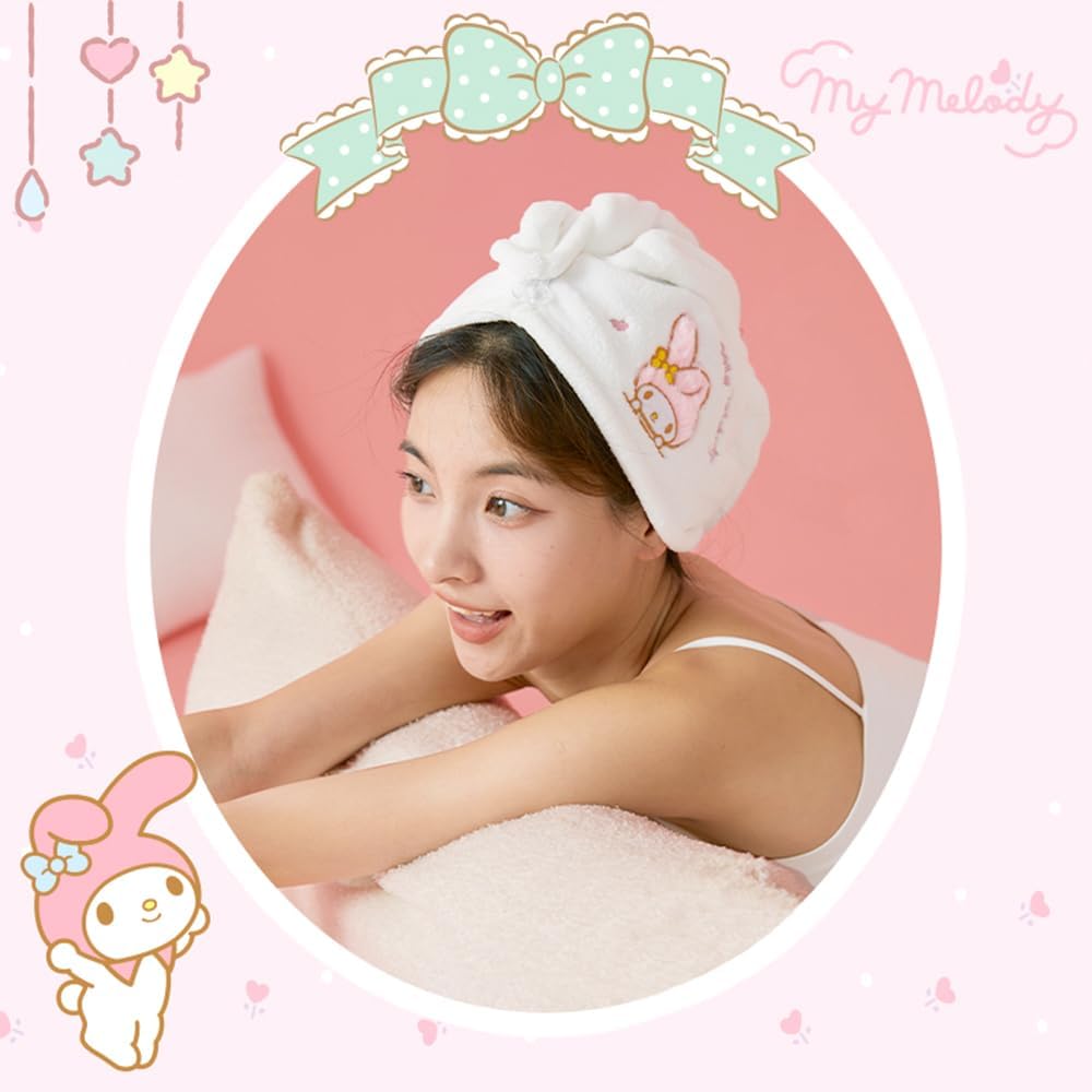 Toalla de microfibra para el cabello, gorro de ducha súper absorbente con botón, toalla de secado rápido de diademas de maquillaje, toallas de baño