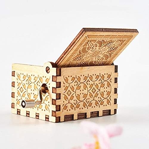 Caja de música de madera con manivela de la Bella y la Bestia, caja de música – Regalo único (madera, La Bella y la Bestia)