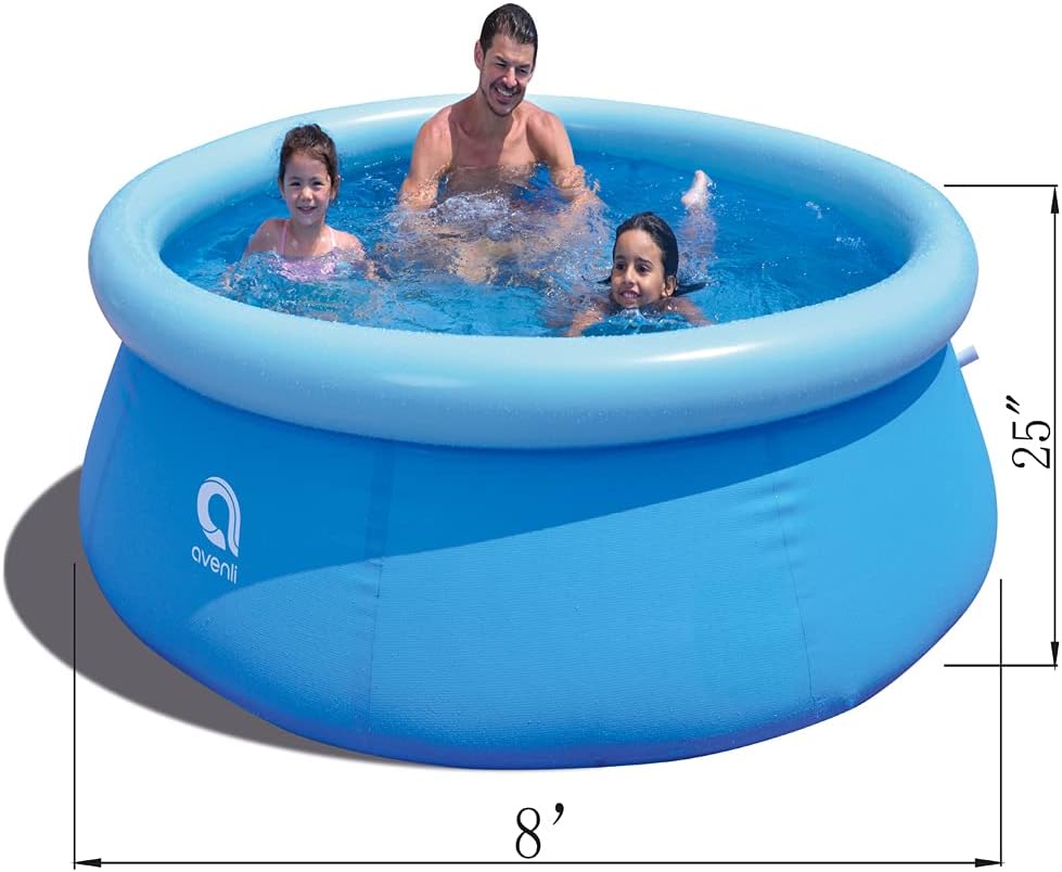 JLeisure Avenli 17806US – Juego de 8 pies x 25 pulgadas para 1 a 3 personas con capacidad para niños inflables para exteriores, piscina para patio