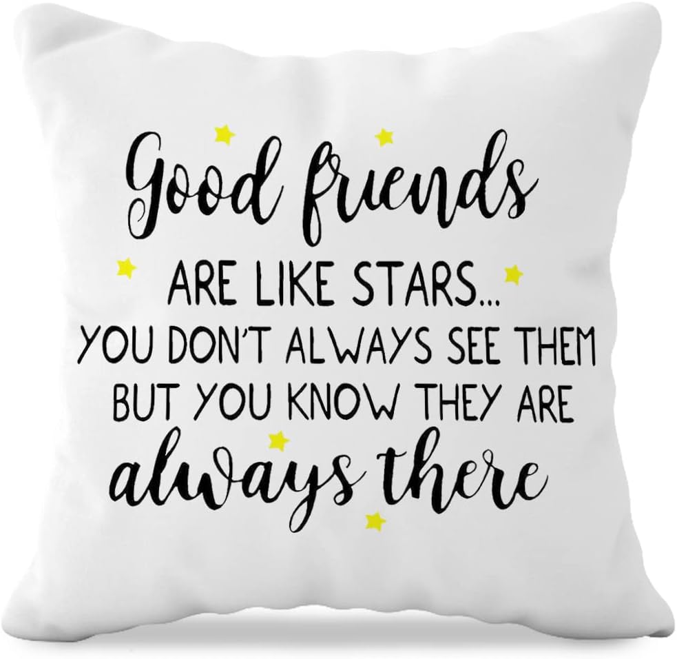 QODUNG Good Friends are Like Stars – Funda de almohada con temática de amistad para el hogar, dormitorio, habitación de niñas, dormitorio, regalos