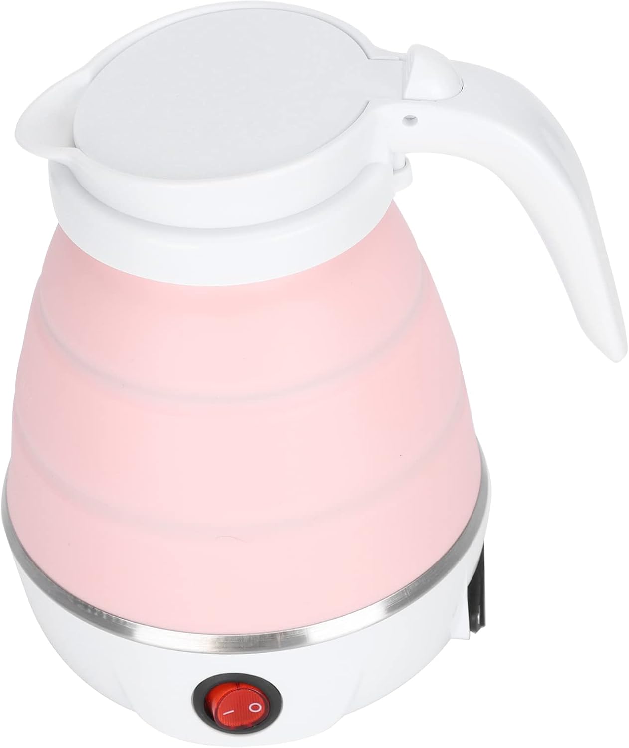 Hervidor eléctrico pequeño plegable portátil, hervidor de té eléctrico plegable de silicona para acampar, fácil de almacenar 400 W enchufe de EE.