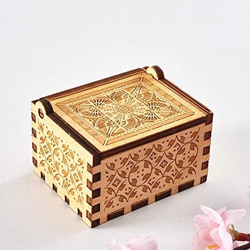Caja de música de madera con manivela de la Bella y la Bestia, caja de música – Regalo único (madera, La Bella y la Bestia)