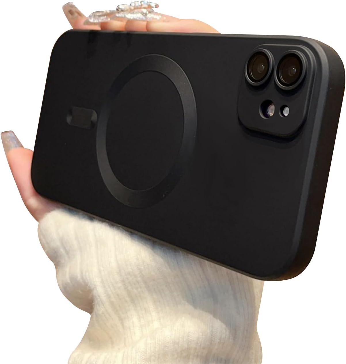 Fycyko Funda magnética para iPhone 11 con protector de cámara compatible con Magsafe Diseño delgado de silicona suave de lujo para iPhone 11-6.1