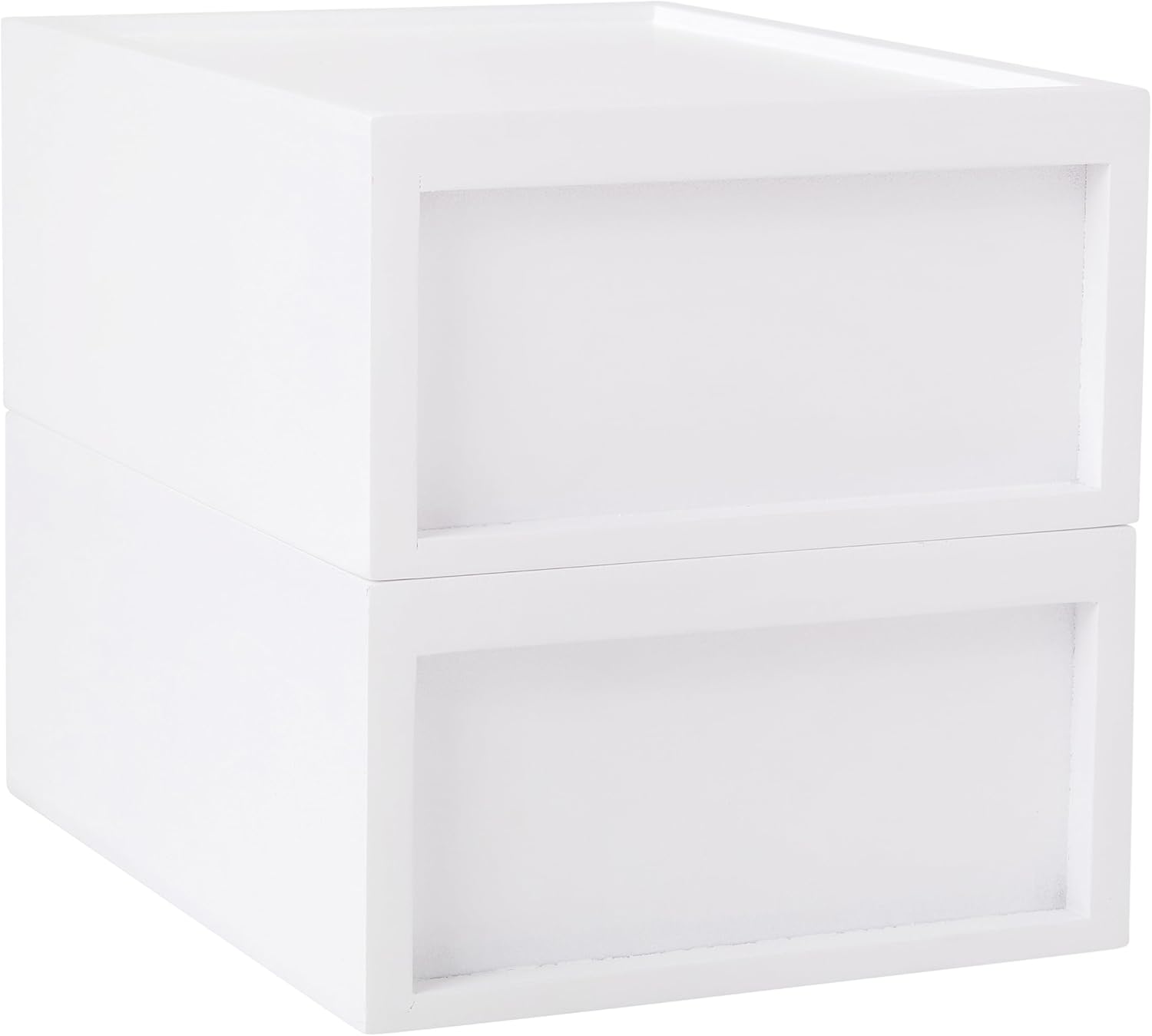 Martha Stewart Weston – Cajas de almacenamiento apilables de madera con cajones extraíbles, organizadores de almacenamiento de madera de ingeniería,