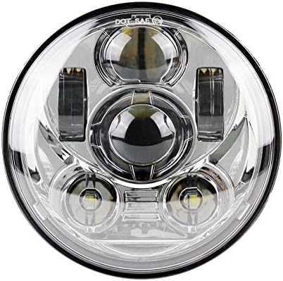 Faro de motocicleta 5.75 pulgadas 5 34 “redondo LED proyección faro+motocicleta intermitentes luz 1157 bala blancoámbar (plata)