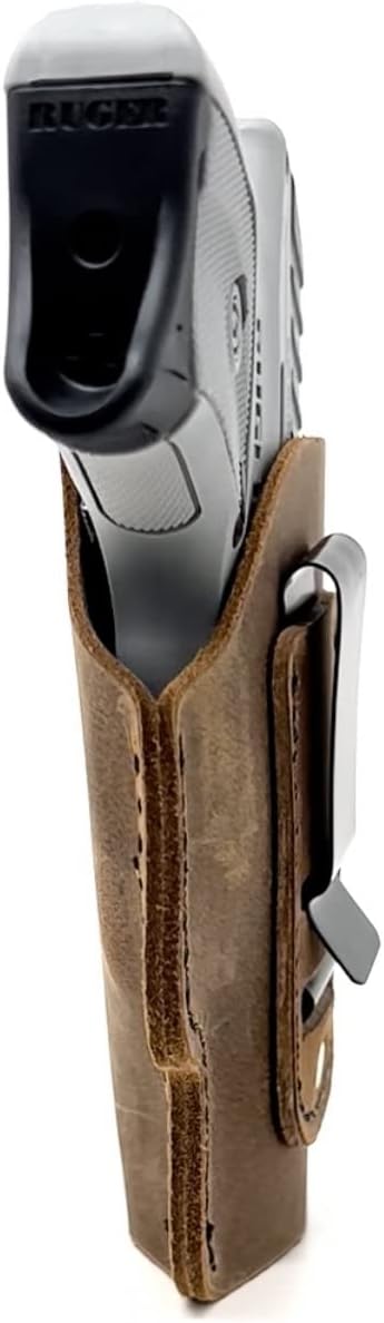 Funda de cuero interior de la cintura, clip de cinturón de metal de 1.5 pulgadas, diseñada para una comodidad de transporte oculta, buena para