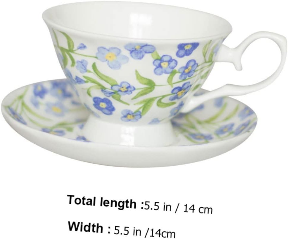Anneome 1 juego de taza de café y platillo de regalo, tazas de café vintage, tazas de café de cerámica, taza y platillo vintage, taza de té de