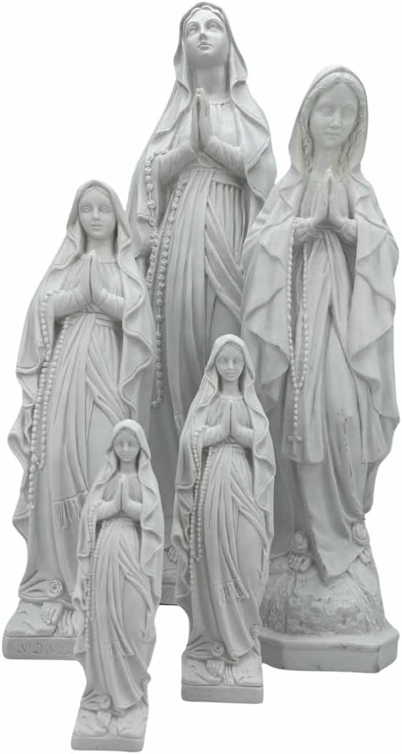 THE FAITH GIFT SHOP Estatua Blanca Nuestra Señora de Lourdes 16 pulgadas