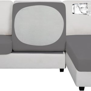 Easy-Going Fundas de cojín 100% impermeables de 3piezas para sofá, seccional izquierdo y derecho en forma de L, funda antideslizante para sofá, Easy-Going Fundas de cojín 100% impermeables de 3piezas para sofá, seccional izquierdo y derecho en forma de L, funda antideslizante para sofá,