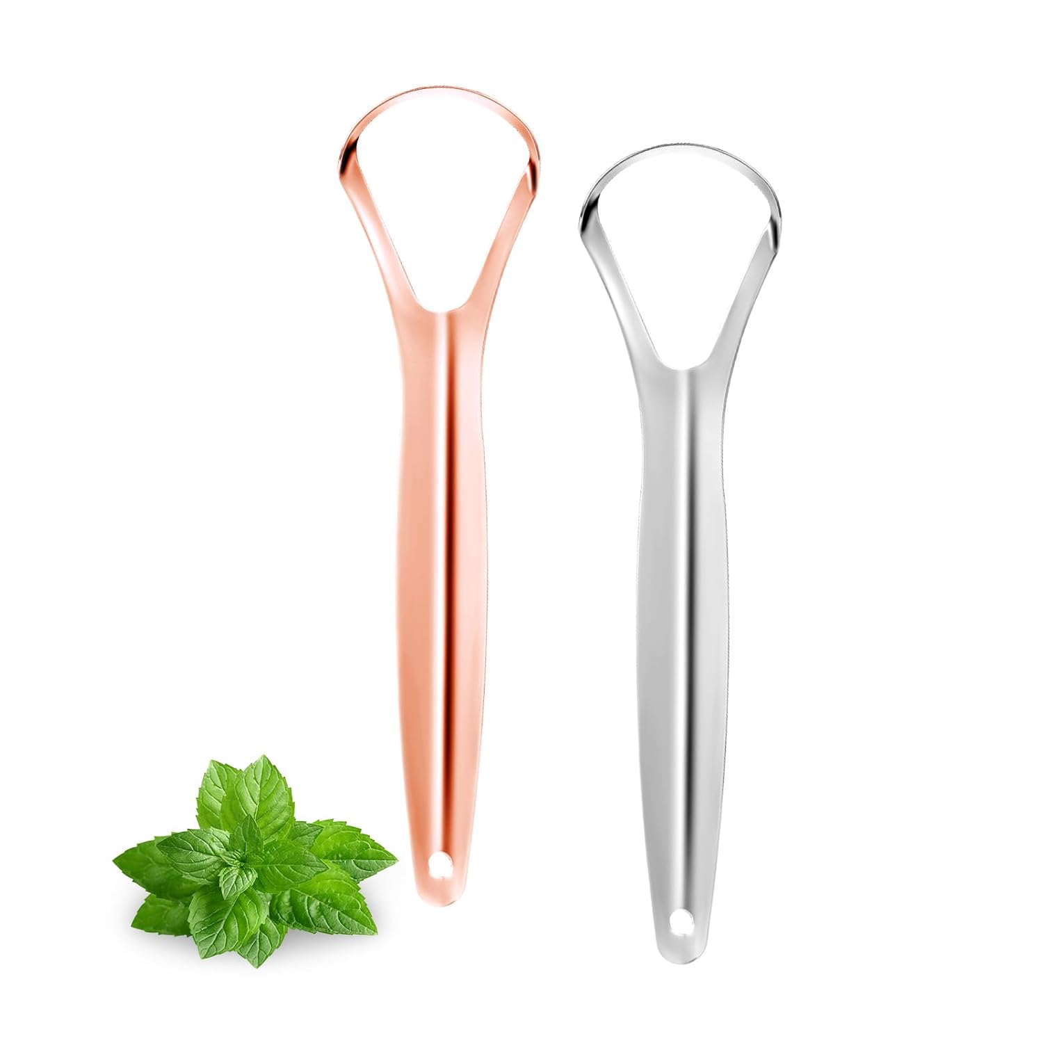 Raspador de lengua, rascador de lengua de metal para adultos, raspador de lengua de acero inoxidable, reduce el mal aliento y el aliento más fresco
