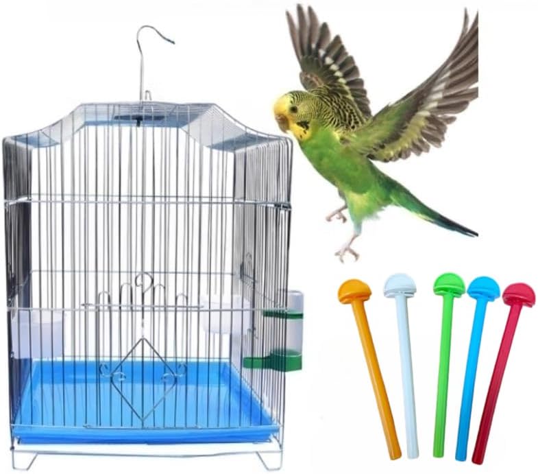 HNOYGNU 10 soportes de plástico para perchas, perchas para pájaros, pinzón canario, jaula para periquitos, soporte universal de plástico para