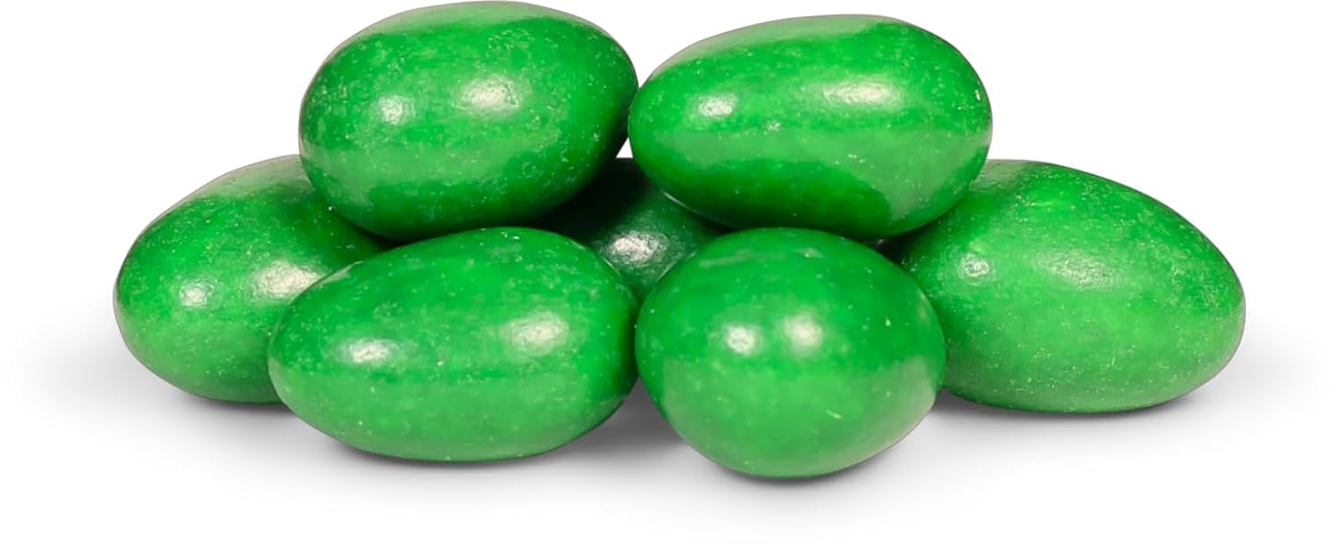 Its Delish – Almendras de Jordán verde oscuro, 5 libras a granel  Nuez de almendra azucarada con revestimiento de caramelo dulce  Favores de boda