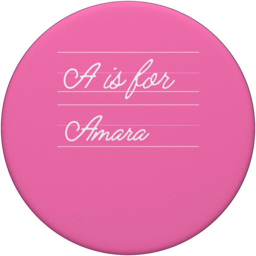 Personalized A is for Amara Name Student Kindergarten Girl PopSockets Standard PopGrip