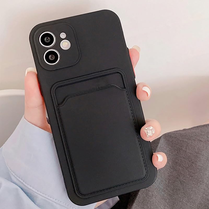 Compatible con Xiaomi Redmi Note 10s o Redmi Note 10 Silicona TPU Slim Card Wallet Holder Phone Back Case Cover (Azul Gris)