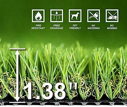 Césped artificial de alta calidad, tapete de drenaje, césped artificial de 4 x 7 pies para perros, gatos, mascotas, césped realista para interiores