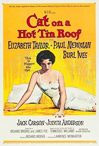 Posterazzi Gato en un techo de lata caliente Elizabeth Taylor 1958. Impresión de póster de película Masterprint (24 x 36)