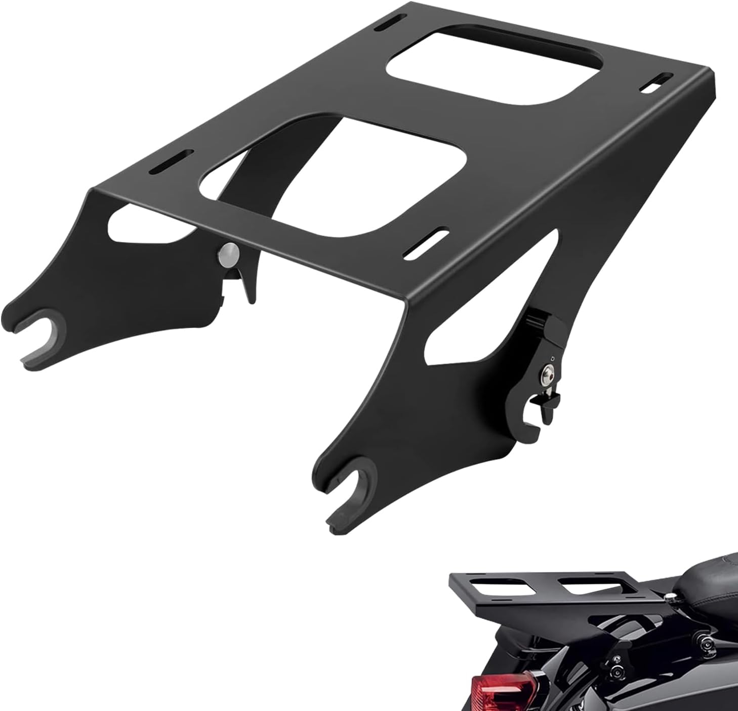 Soporte de paquete turístico, portaequipajes desmontable para Harley Tour Pak, compatible con Harley Davidson Touring Street GlideElectra GlideRoad