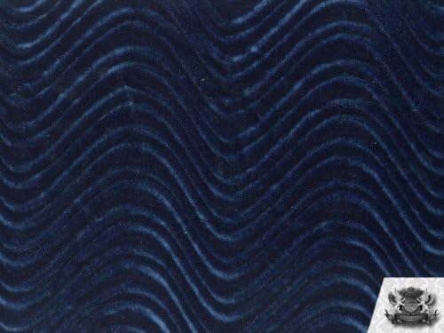 The Yard – Remolino flocado de tela de terciopelo de 58 pulgadas de ancho (azul marino)