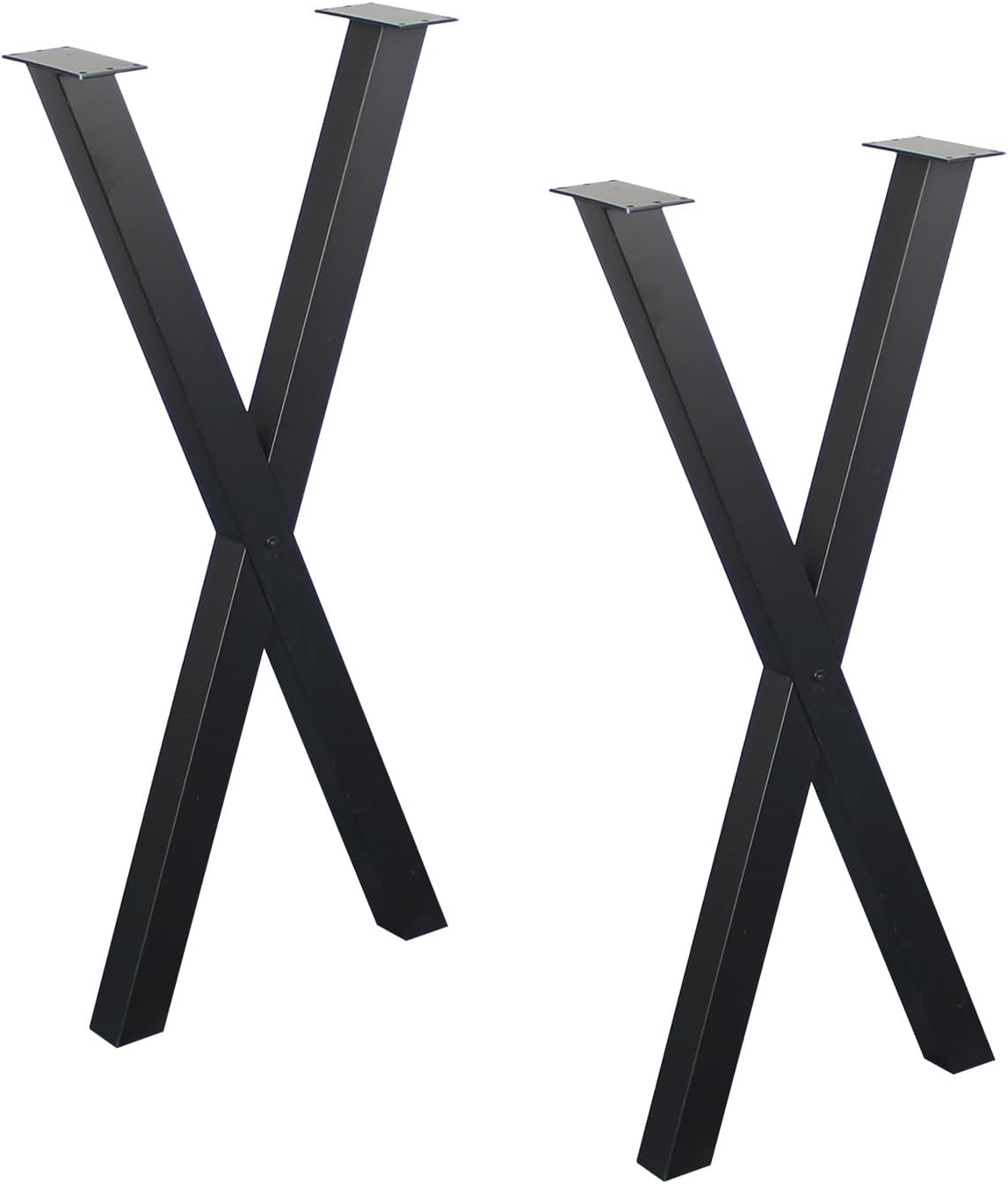 Patas de metal para mesa de 35 pulgadas, resistentes en forma de X, juego de patas de escritorio de metal de 2,35 pulgadas de altura y 15 pulgadas