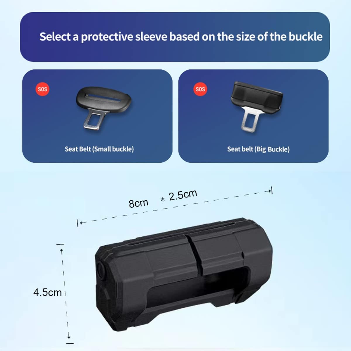 Funda universal para clips para cinturón de seguridad de automóvil, protector de hebilla de cinturón de seguridad para automóvil, protector de
