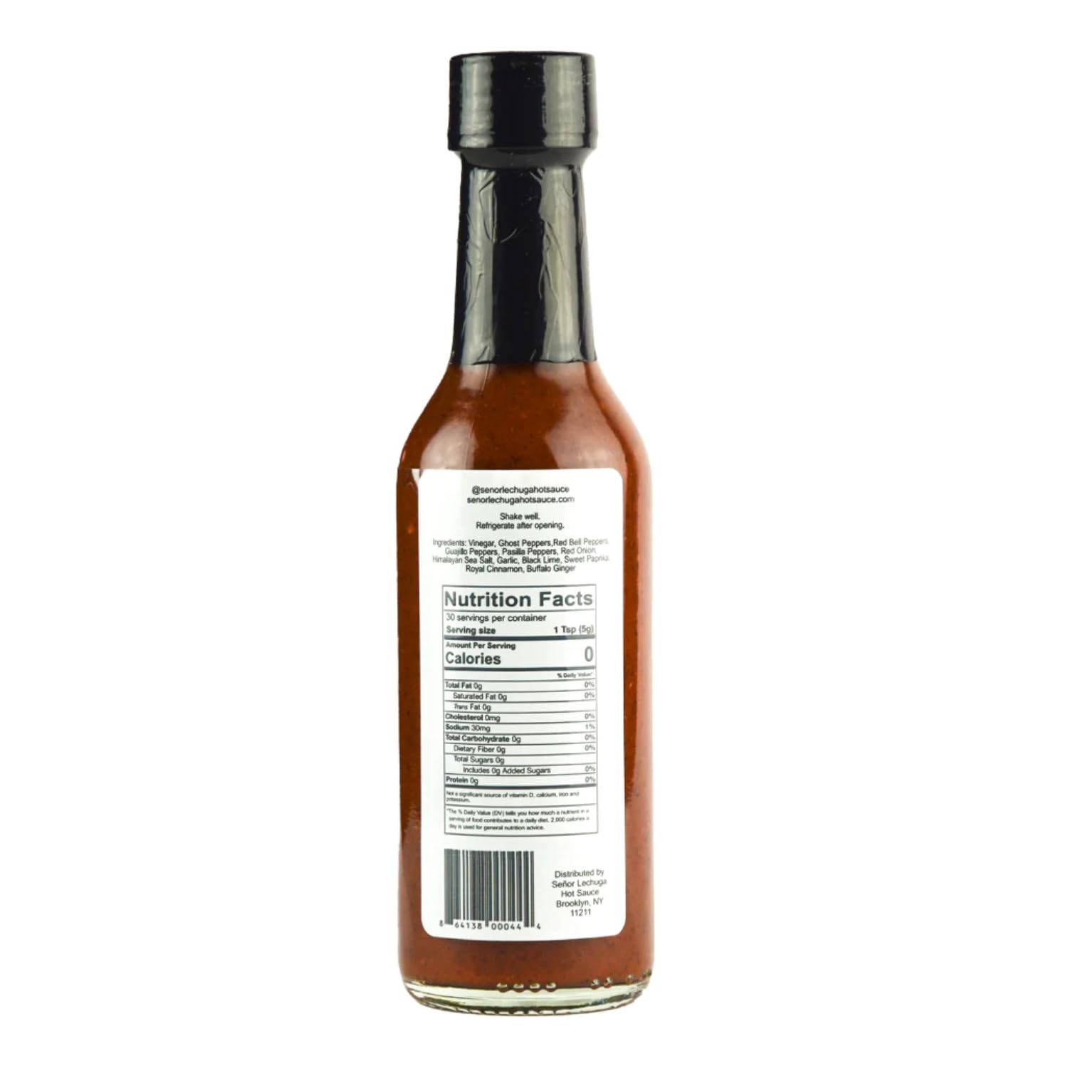 Salsa picante .718 de Senior Lechuga, calor medio con sabores de guajillo y pimientos Pasilla, hecha con todos los ingredientes naturales, botella