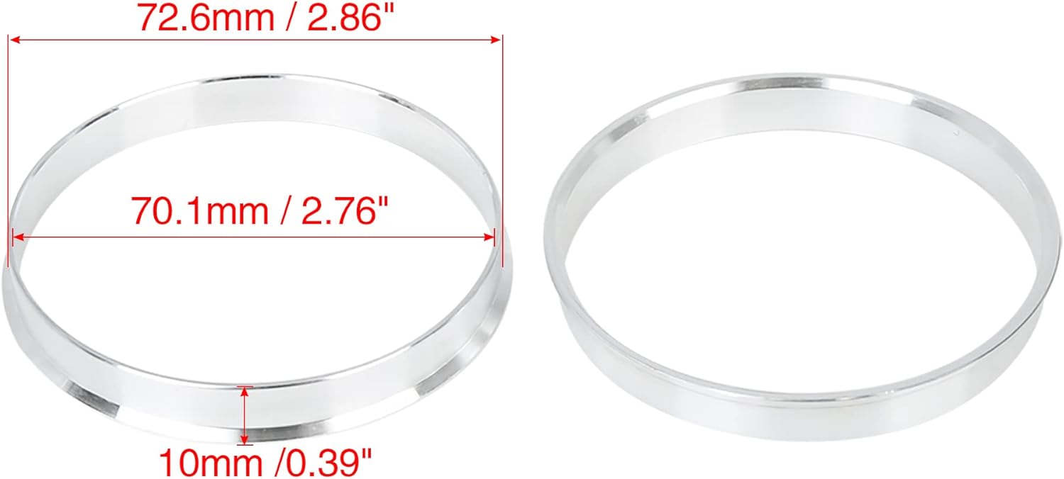 X AUTOHAUX 4pcs 72,6 a 2.760 in aleación de aluminio coche Hub Centric anillos rueda agujero espaciador