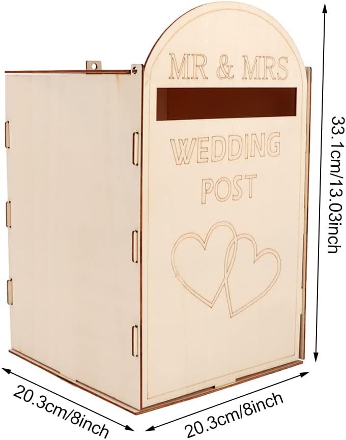 Caja de madera para tarjetas de boda con cerradura, buzón de boda, caja de regalo de bricolaje, caja de recepción para recuerdos de fiesta, baby