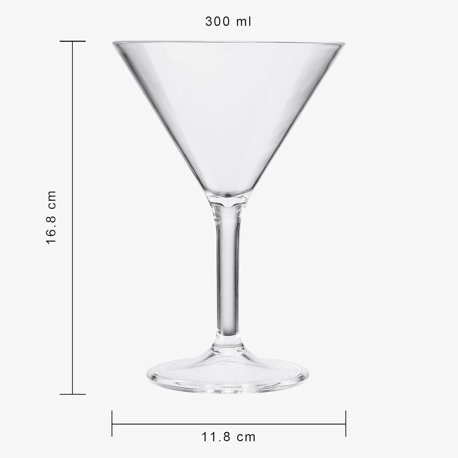 Vasos de Martini irrompibles de cristal de plástico de estilo europeo, juego de 4 vasos de martini irrompibles acrílicos 100% Tritan, transparentes,