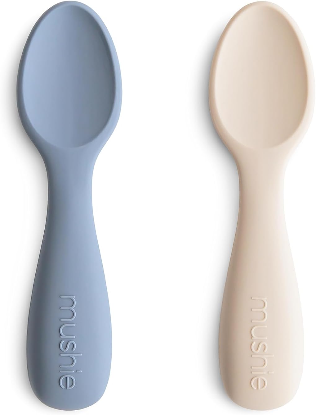 mushie Cucharas de silicona para niños pequeños  Paquete de 2 (TradewindsShifting Sand)