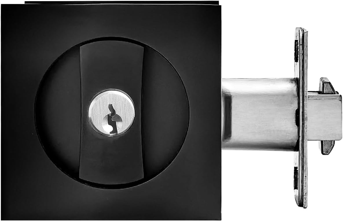 Cerradura de puerta de bolsillo con llave, accesorios de puerta de privacidad adecuados para baño, dormitorio, etc. Empotrada de 2 lados, fondo de 2