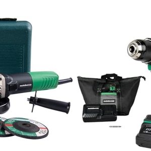 Paquete de amoladora angular Metabo HPT de 4-12 pulgadas G12SR4 + Metabo HPT 18V MultiVolt inalámbrico sin escobillas taladro y destornillador de Paquete de amoladora angular Metabo HPT de 4-12 pulgadas G12SR4 + Metabo HPT 18V MultiVolt inalámbrico sin escobillas taladro y destornillador de