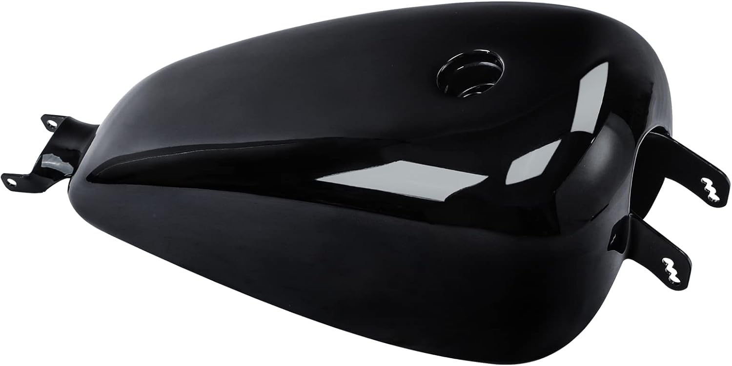 TCT-MOTORPARTS Carbohidratos negros pintados del tanque de gasolina carburado para Harley Sportster 1200 883 04-06