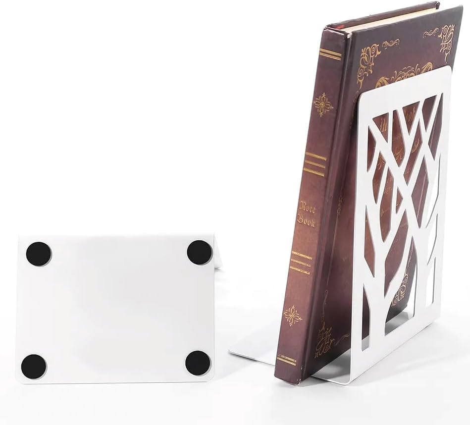 Sujetalibros de metal con diseño de árbol personalizado para estantes, extremos decorativos de diseño moderno, tapón de libro, soporte de soporte –