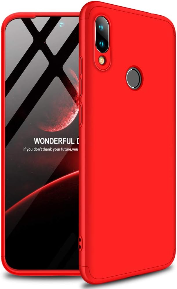 Para Xiaomi Redmi Note 7 Caso, parachoques y antiarañazos Funda rígida Bolsa de cubierta completa de 360 grados para Xiaomi Redmi Note 7 (rojo)