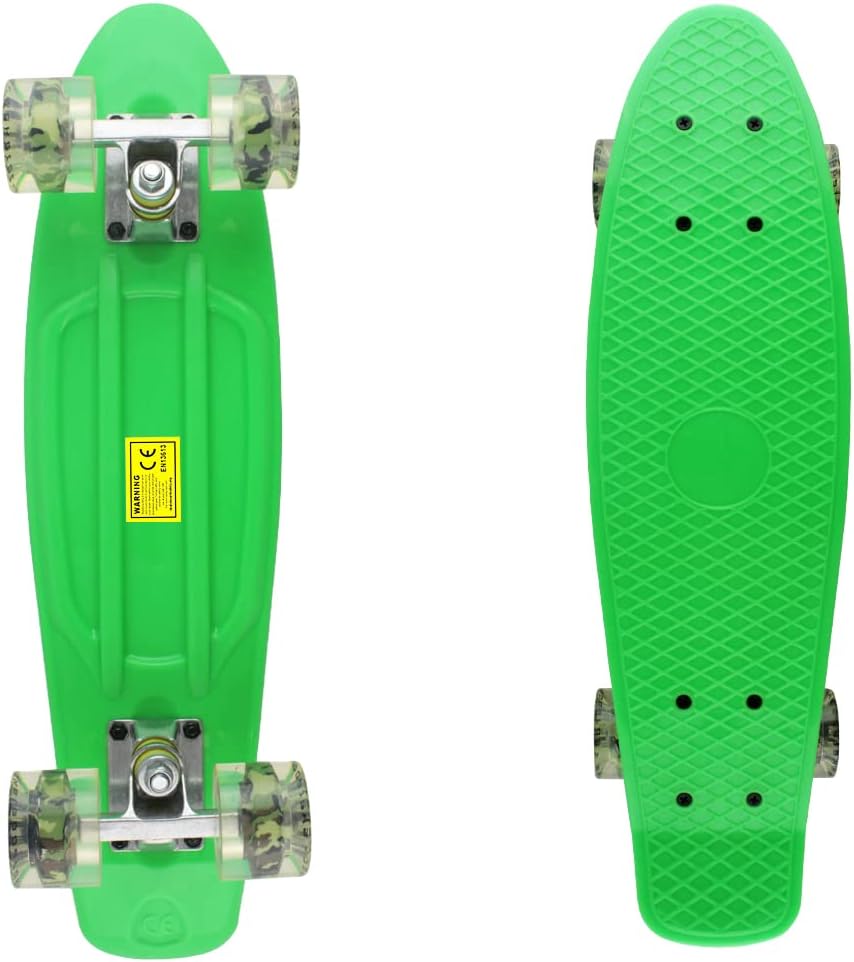 Meketec Skateboards Mini Cruiser – Patineta (56 cm), diseño retro para niños chicos jóvenes principiantes