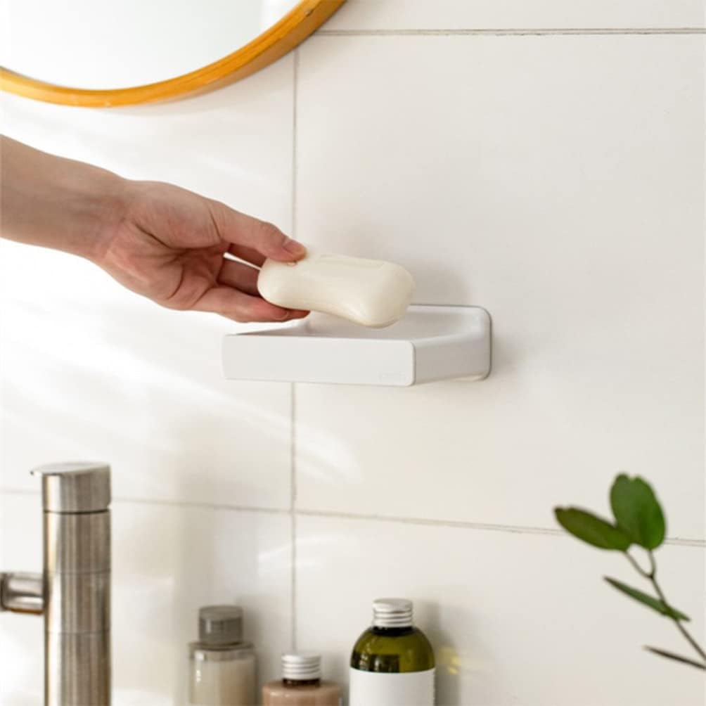 Zerodeko Cajones de almacenamiento, jabonera, soporte para jabón, bandeja de jabón, platos autoadhesivos, protector de jabón de plástico para