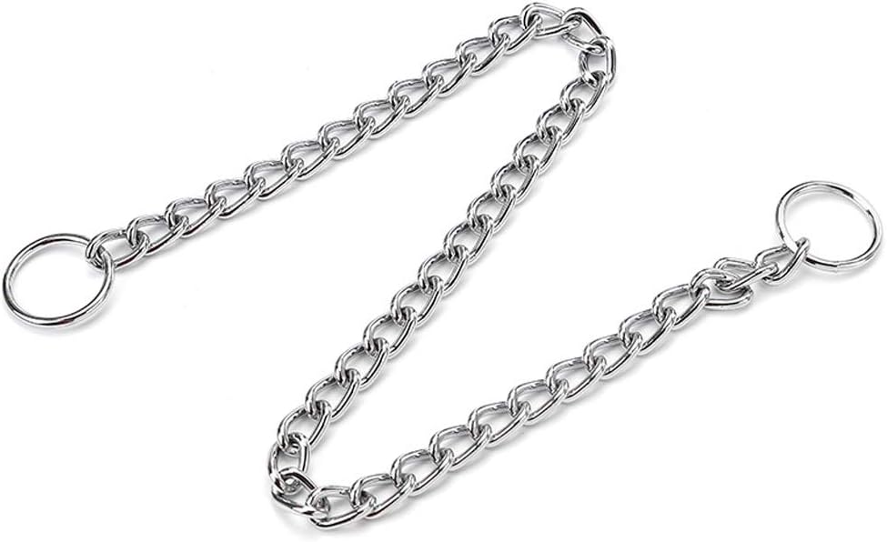 Collar de acero inoxidable con cadena en P para entrenamiento de perros (0.079 in x 16 pulgadas)