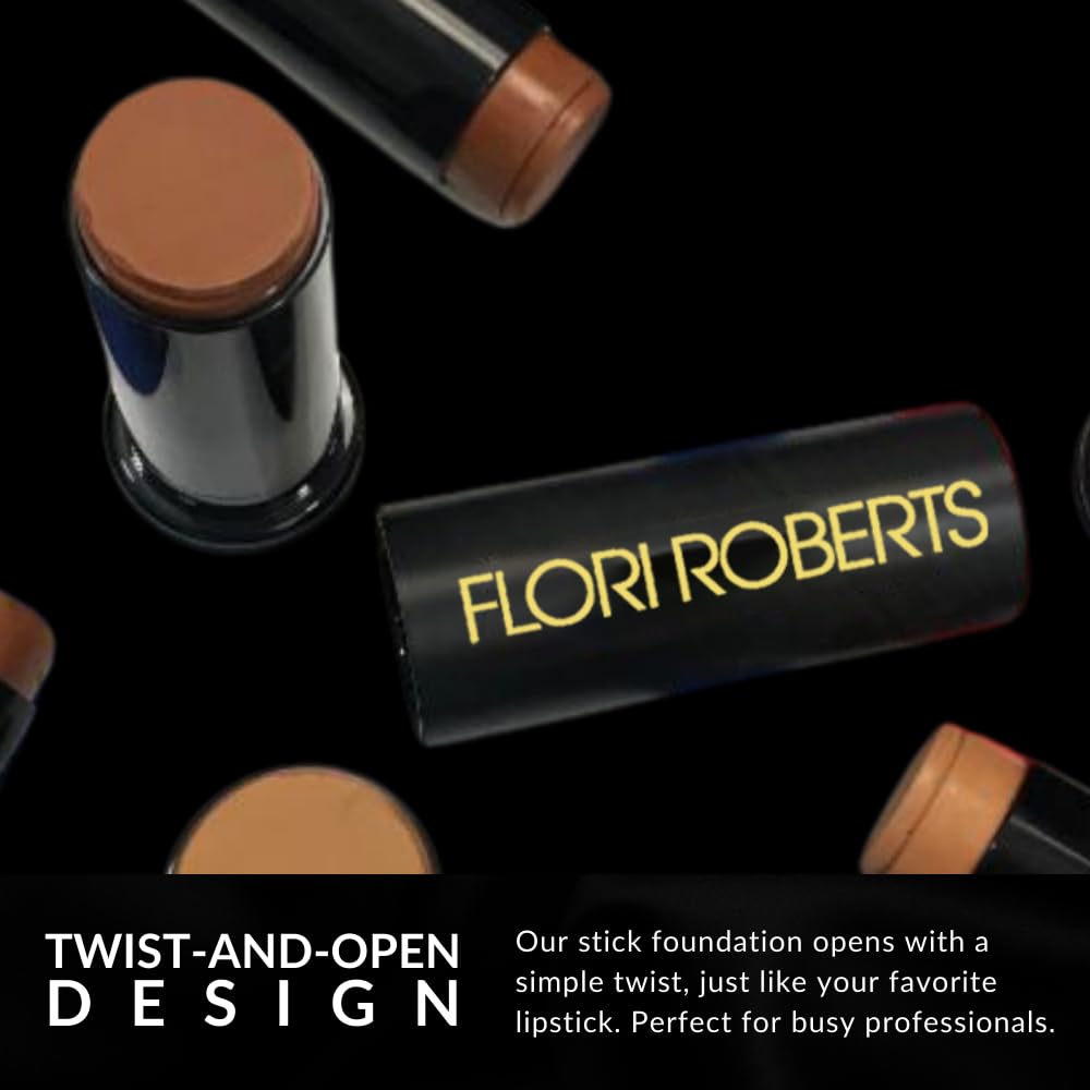Base Strokes – Base de maquillaje en crema de Flori Roberts, cobertura completa para mujeres de color o tonos de piel más profundos, maquillaje de