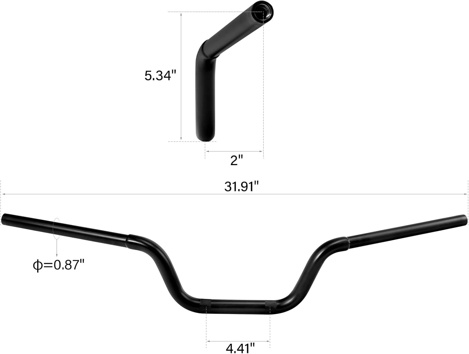TCT-MOTORPARTS Manillar de manillar de carreras de 5 pulgadas, 78 pulgadas, apto para Harley Nightster RH975 2022 en adelante