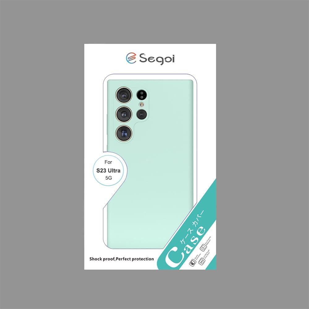 E Segoi Samsung Galaxy S23 Ultra – Funda de silicona líquida de goma a prueba de golpes, funda de tela de microfibra suave compatible con Galaxy S23