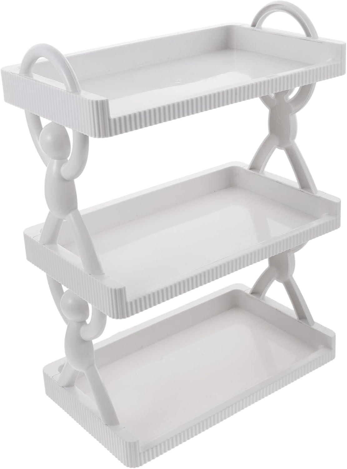 Estante de almacenamiento multiusos contenedores cosméticos estante de mesa de montaje en pared gabinete de baño pp organizador de maquillaje blanco