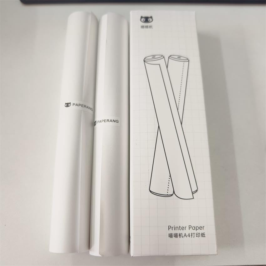 PAPERANG – 2 rollos  caja no adhesiva A4 de Estados Unidos, tamaño carta, papel térmico para PeriPage A40, M08F, MT810 u otra impresora portátil A4,