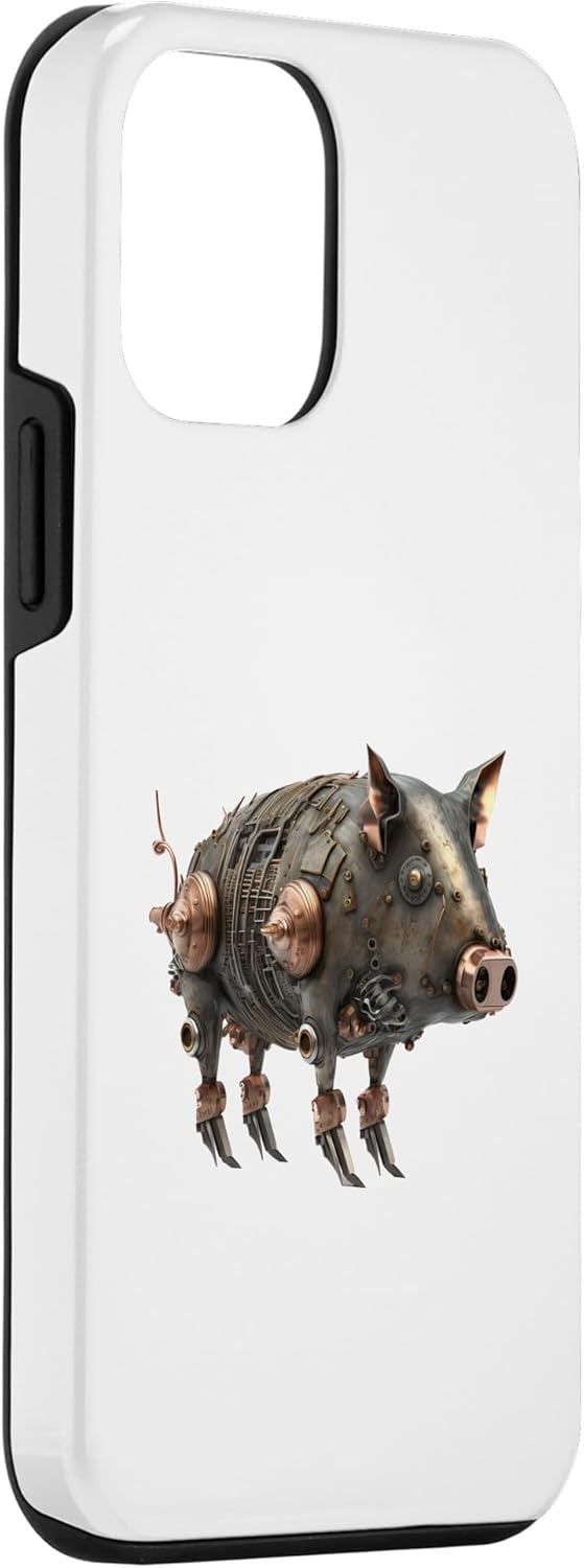iPhone 12 mini cerdo steampunk vintage divertido amante cerdo dueño granjero cerdo caso